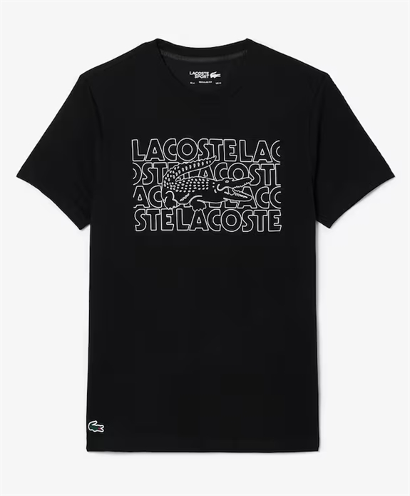 Lacoste Ultra-Dry Printed Sport T-shirt - Black